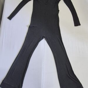 Ribbed Black Women's Jumpsuit